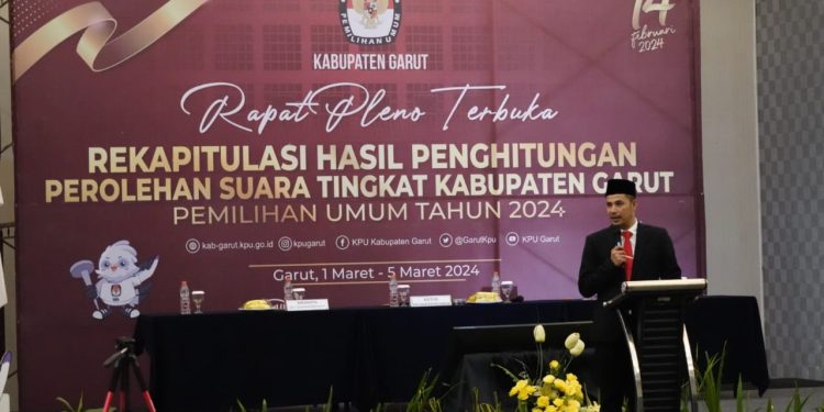 KPU Garut Gelar Rapat Pleno Rekapitulasi Hasil Penghitungan Perolehan Suara Pemilu 2024