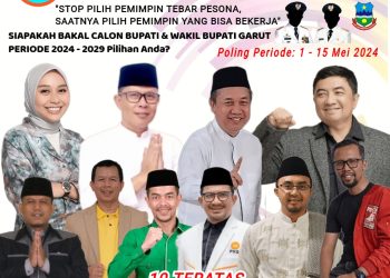 Putri Karlina dan Dudung Sudiana Berada Dipuncak, Disusul Dadan Hidayatulloh dan Syakur Amin. Polling Balon Bupati Garut Periode 1 – 15 Mei