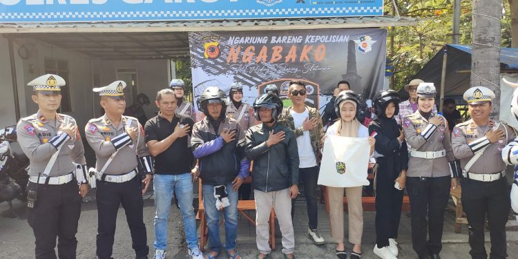 Polres Garut Gelar Operasi Patuh Lodaya Bagikan Helm dan Edukasi Lalu Lintas