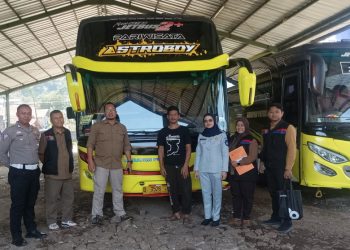 Jasa Raharja Bersama dengan Tim Pembina Samsat Kabupaten Bandung II Soreang Lakukan Opsus ke PO Harapan Putra