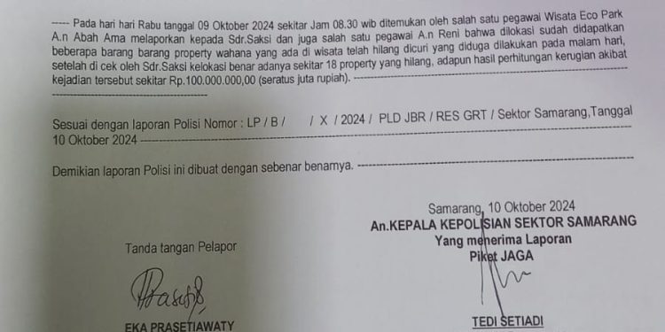 Kasus Pencurian di Wisata Eco Park dan Sekitar Wilayah Kamojang, Pelaku Agar Segera Ditangkap