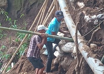 Akibat Curah Hujan Tinggi, Terjadi Tanah Longsor yang Akan Berdampak Terhadap Kerusakan Saluran Pipa Distribusi PDAM